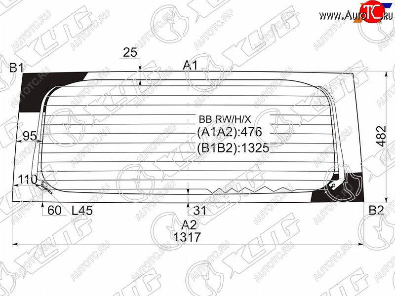 7 999 р. Стекло заднее (Цвет зеленый Обогрев) Great Wall Hover M2 13-14  Scion xB 03-06  Toyota bB 00-05 XYG BB RW/H/X  с доставкой в г. Пермь