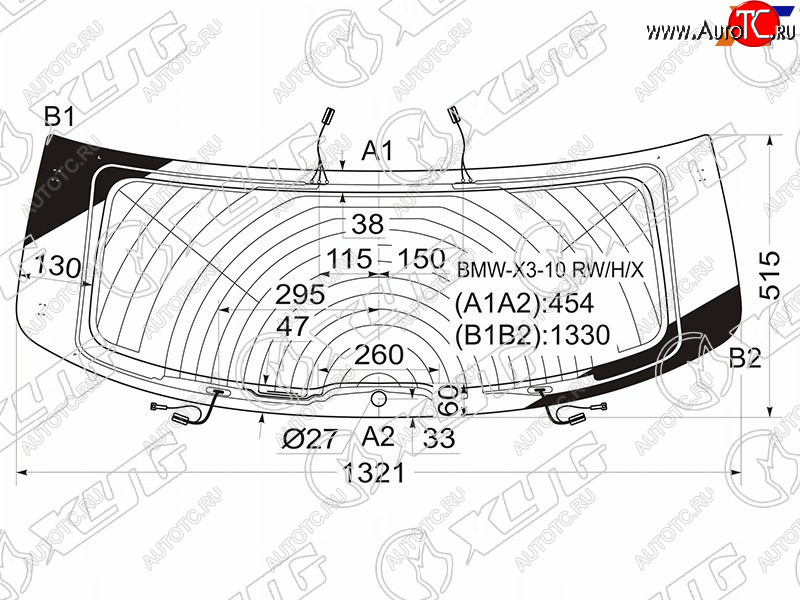 13 299 р. Стекло заднее (Цвет зеленый Обогрев Антенна) BMW X3 10-17 XYG BMW-X3-10 RW/H/X  с доставкой в г. Пермь