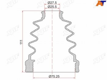 529 р. Пыльник шруса внутреннего LH TOYOTA ACV3#ACV40 NZT260ANE10ACUMCU2030ACM21ACR30AZR65 SAT C-1941T  с доставкой в г. Пермь. Увеличить фотографию 1