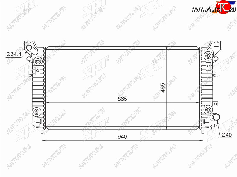 15 949 р. Радиатор охлаждающей жидкости SAT Cadillac Escalade GMTK2 джип 5 дв. короткая база (2015-2020)  с доставкой в г. Пермь