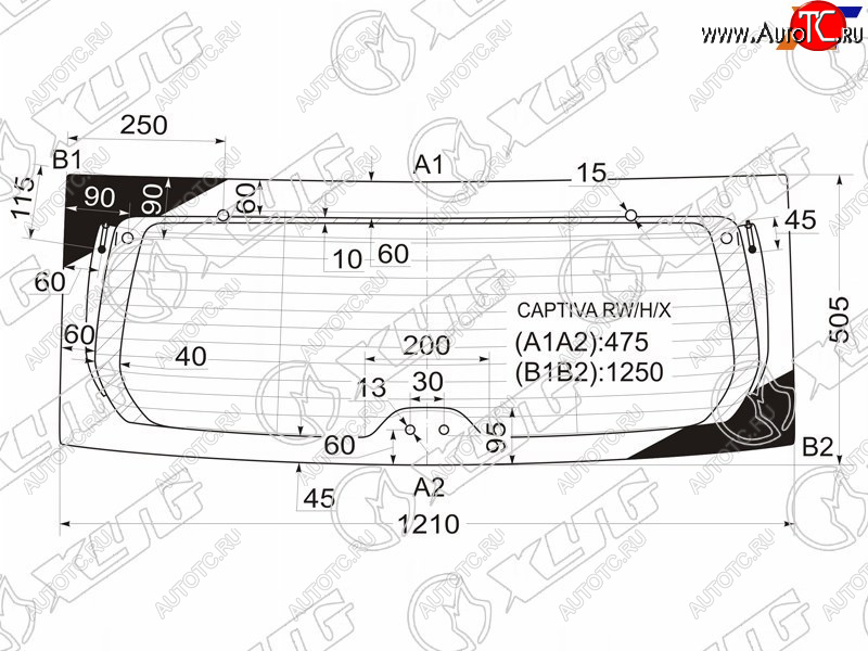 6 449 р. Стекло заднее с обогревом CHEVROLET CAPTIVA 06-16 OPEL ANTARA 06-16                                 XYG CAPTIVA RW/H/X  с доставкой в г. Пермь