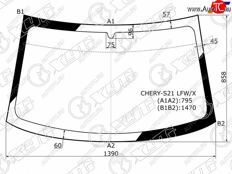 7 849 р. Стекло лобовое Chery QQ6 S21 06-11 XYG CHERY-S21 LFW/X  с доставкой в г. Пермь