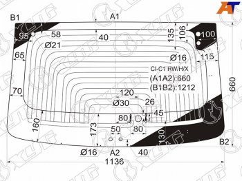 11 449 р. Стекло заднее (Цвет зеленый Обогрев) Citroen C1 05-14  Peugeot 107 05-15 XYG CI-C1 RW/H/X  с доставкой в г. Пермь. Увеличить фотографию 2