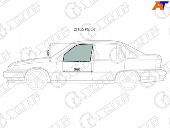 2 199 р. Стекло боковое опускное (Спереди Слева Цвет зеленый) Daewoo Nexia 94-16 XYG CIELO FD/LH  с доставкой в г. Пермь. Увеличить фотографию 2