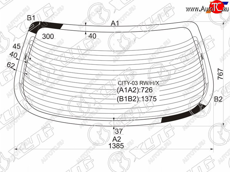 8 499 р. Стекло заднее (Цвет зеленый Обогрев Антенна) Honda City 02-08  Fit Aria 02-09 XYG CITY-03 RW/H/X  с доставкой в г. Пермь