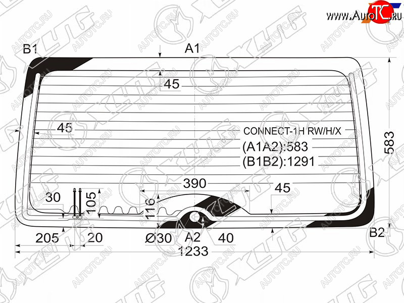 9 549 р. Стекло заднее (Цвет зеленый Обогрев) Ford Tourneo Connect 02-13 XYG CONNECT-1H RW/H/X  с доставкой в г. Пермь