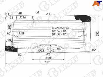 10 999 р. Стекло заднее (Цвет зеленый Обогрев) Ford C-MAX 03-10 XYG C-MAX RW/H/X  с доставкой в г. Пермь. Увеличить фотографию 1