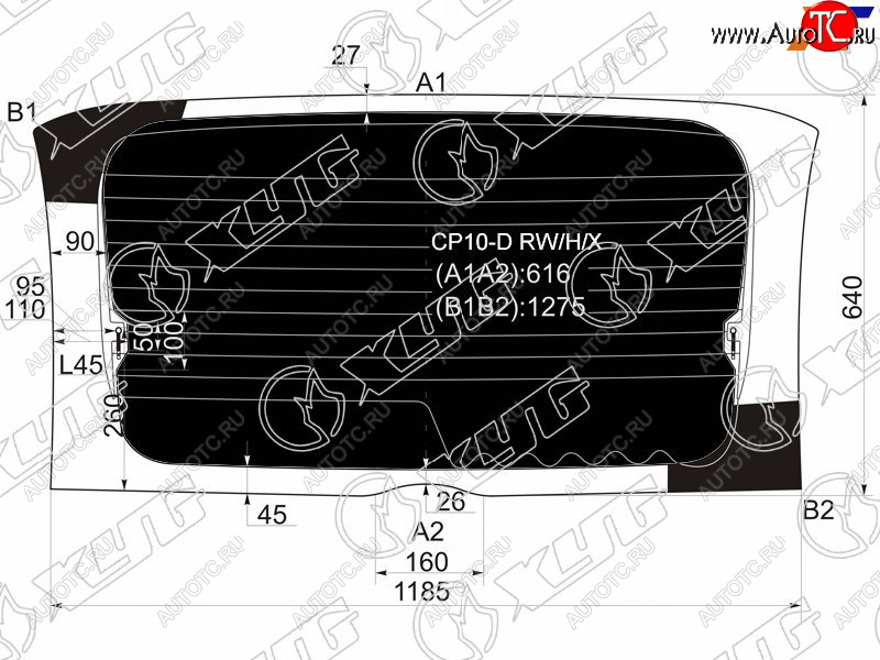 10 999 р. Стекло заднее (Затемненное Обогрев) Toyota Funcargo 99-05  Yaris Verso 99-06 XYG CP10-D RW/H/X  с доставкой в г. Пермь