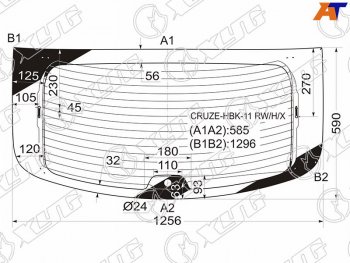 7 599 р. Стекло заднее (Цвет зеленый Обогрев 5D HBK) Chevrolet Cruze 12-15 XYG CRUZE-HBK-11 RW/H/X  с доставкой в г. Пермь. Увеличить фотографию 1
