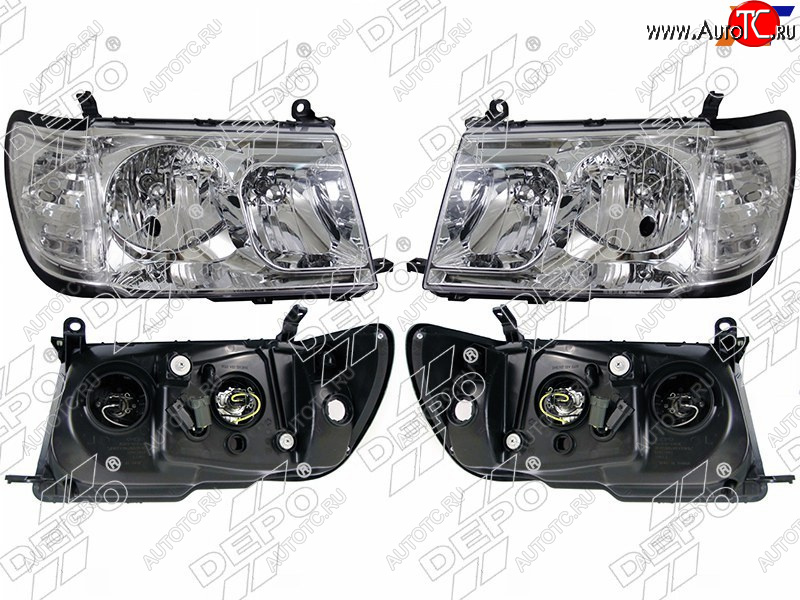 27 599 р. Фара Toyota Land Cruiser (J100) 98-05 (Галоген Комплект Ручная регулировка) DEPO D12-1103P-LD-E1  с доставкой в г. Пермь