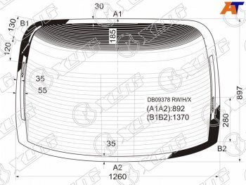 5 849 р. Стекло заднее (Цвет зеленый Обогрев Антенна) Chrysler 300M 98-04 XYG DB09378 RW/H/X  с доставкой в г. Пермь. Увеличить фотографию 1