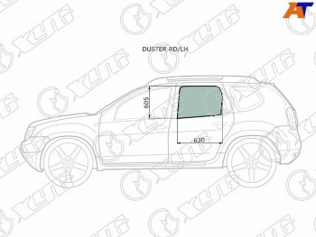 2 349 р. Стекло боковое опускное (Сзади Слева Цвет зеленый) Nissan Terrano 14-22  Renault Duster 10-21  D XYG DUSTER RD/LH  с доставкой в г. Пермь. Увеличить фотографию 1