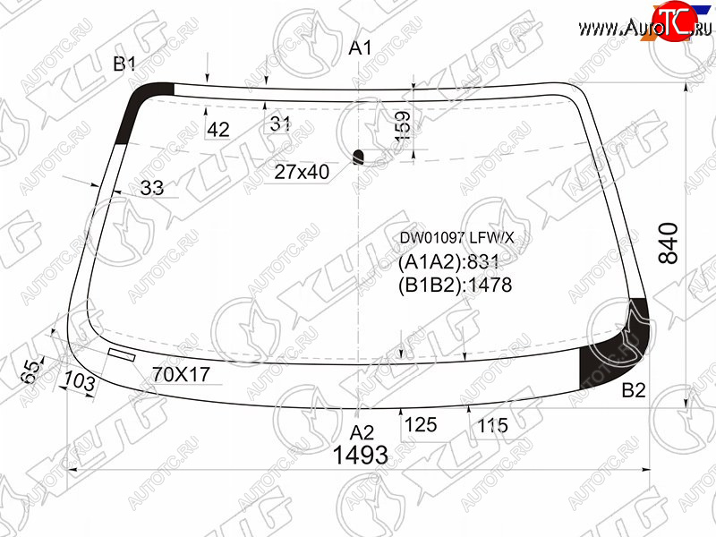 7 999 р. Стекло лобовое Ford Taurus 85-95 XYG DW01097 LFW/X  с доставкой в г. Пермь