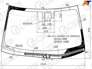 Стекло лобовое (Обогрев щеток Камера Датчик дождя) Lexus ES 12-15 XYG ES-13-L-VCPSH-1Z LFW/H/X