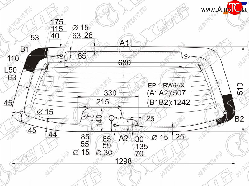 8 499 р. Стекло заднее (Цвет зеленый Обогрев) Mazda Tribute 00-07 XYG EP-1 RW/H/X  с доставкой в г. Пермь