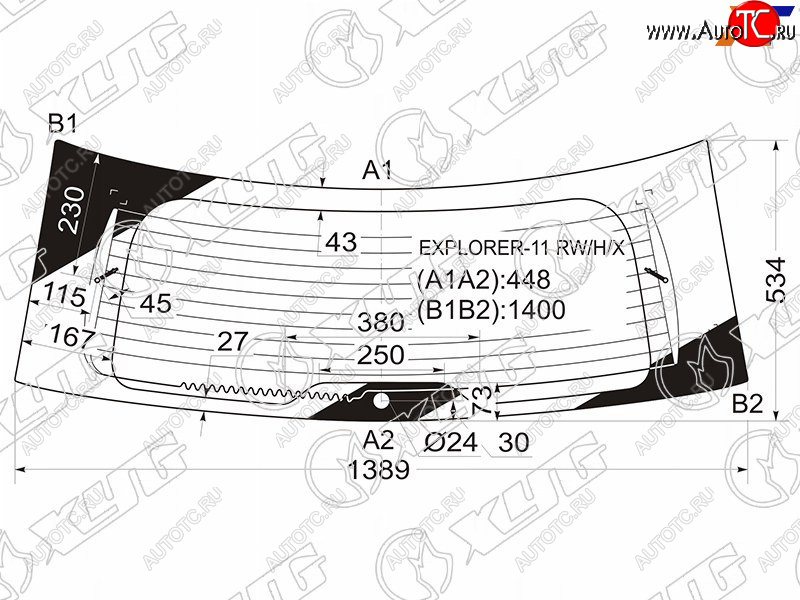 13 899 р. Стекло заднее (Цвет зеленый Обогрев) Ford Explorer 10-19 XYG EXPLORER-11 RW/H/X  с доставкой в г. Пермь