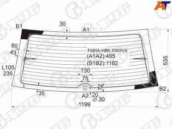 7 549 р. Стекло заднее (Цвет зеленый Обогрев 5D HBK) Skoda Fabia 99-08 XYG FABIA-HBK RW/H/X  с доставкой в г. Пермь. Увеличить фотографию 1