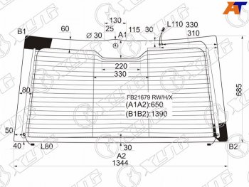 13 949 р. Стекло заднее (Цвет зеленый Обогрев Антенна) Land Rover Range Rover 02-12 XYG FB21679 RW/H/X  с доставкой в г. Пермь. Увеличить фотографию 1