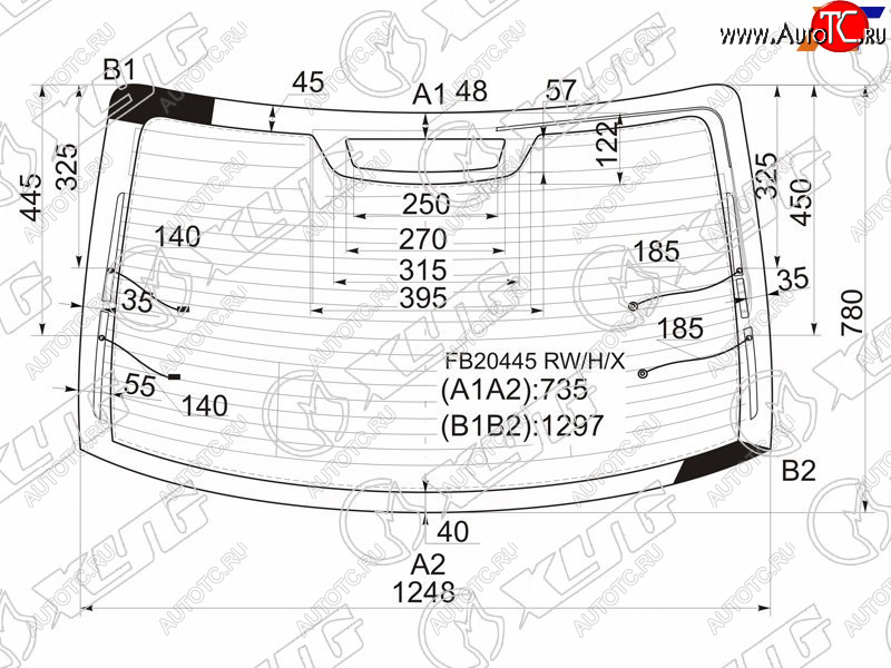 9 749 р. Стекло заднее (Цвет зеленый Обогрев Антенна) BMW 3-Series 98-06 XYG FB20445 RW/H/X  с доставкой в г. Пермь