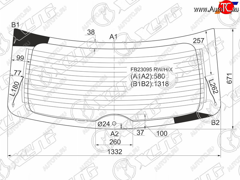 14 399 р. Стекло заднее (Цвет зеленый Обогрев) Mazda CX-7 06-12 XYG FB23095 RW/H/X  с доставкой в г. Пермь