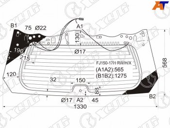 10 399 р. Стекло заднее (Цвет зеленый Обогрев) Toyota Land Cruiser Prado (J150) 09-24  Lexus GX 09-23 XYG FJ150-17H RW/H/X  с доставкой в г. Пермь. Увеличить фотографию 1