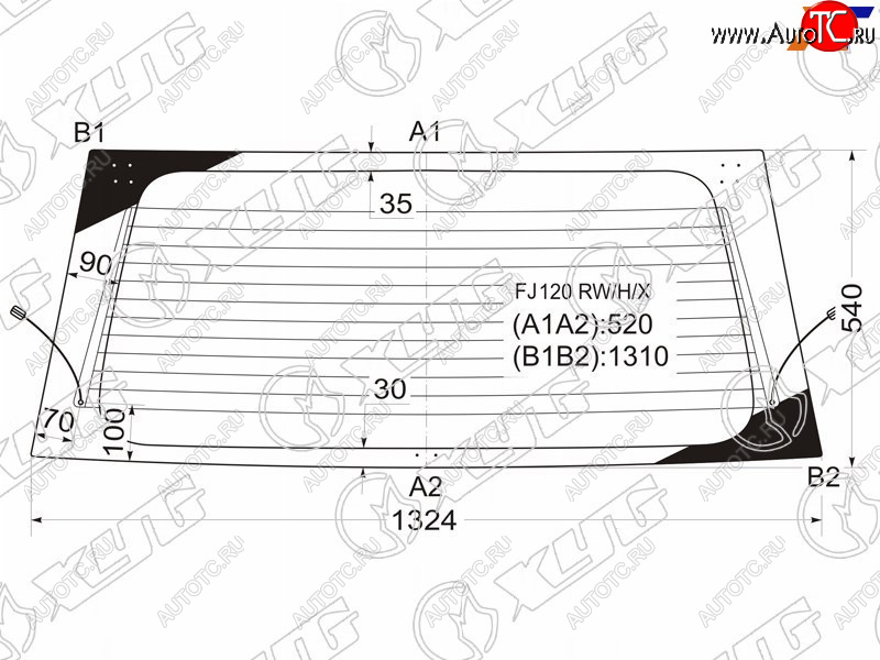 6 599 р. Стекло заднее (Цвет зеленый Обогрев) Toyota Land Cruiser Prado (J120) 02-09 XYG FJ120 RW/H/X  с доставкой в г. Пермь