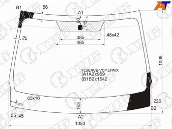 Стекло лобовое Renault Fluence 09-17  Megane 08-16 XYG FLUENCE-VCP LFW/X