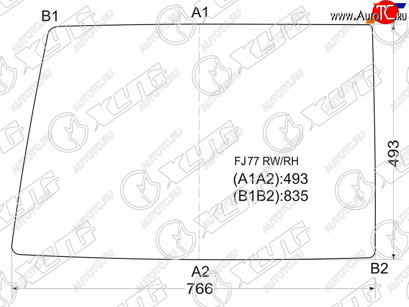 5 699 р. Стекло заднее (Цвет зеленый) Toyota Land Cruiser 84-  Land Cruiser Prado (J70) 87-96 XYG FJ77 RW/RH  с доставкой в г. Пермь