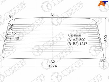 6 599 р. Стекло заднее (Цвет зеленый Обогрев) Toyota Land Cruiser (J80) 89-97  Lexus LX 95-97 XYG FJ80 RW/H  с доставкой в г. Пермь. Увеличить фотографию 1