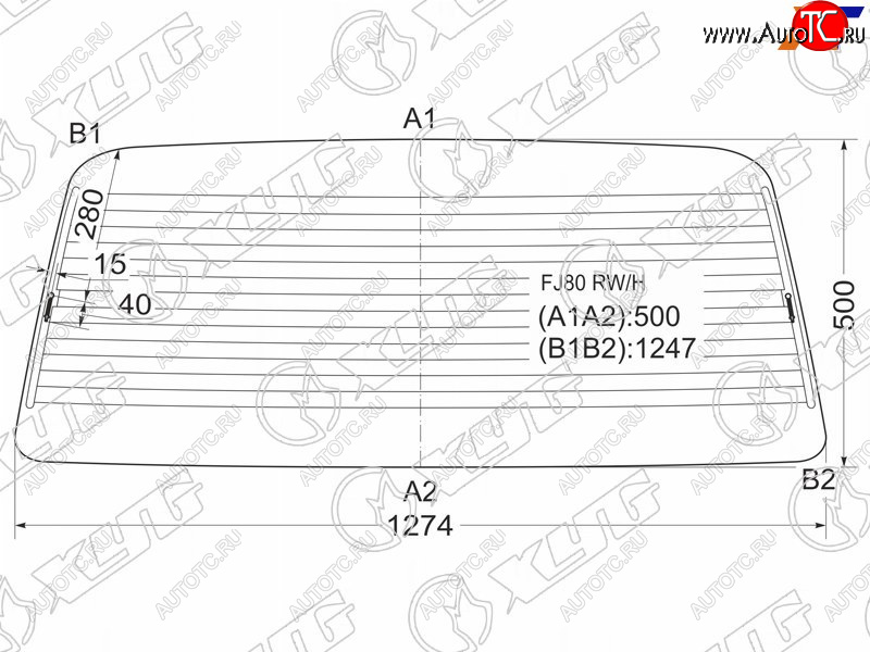 6 599 р. Стекло заднее (Цвет зеленый Обогрев) Toyota Land Cruiser (J80) 89-97  Lexus LX 95-97 XYG FJ80 RW/H  с доставкой в г. Пермь