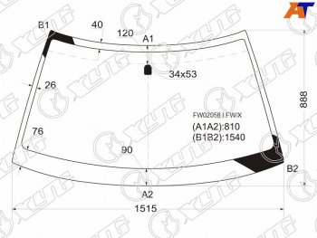 Стекло лобовое SUBARU FORESTER 97-02 XYG FW02058 LFW/X