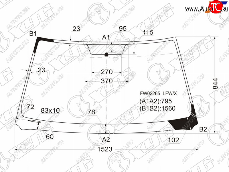 5 399 р. Стекло лобовое Toyota Highlander 00-07  Kluger V 00-07 XYG FW02265 LFW/X  с доставкой в г. Пермь