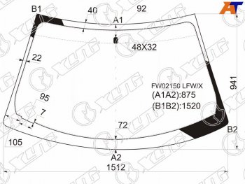 Стекло лобовое Mitsubishi Eclipse 99-06 XYG FW02150 LFW/X