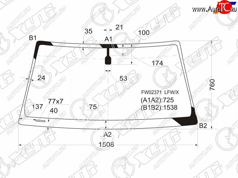 5 849 р. Стекло лобовое Toyota 4Runner 02-09  Hilux Surf 02-09 XYG FW02371 LFW/X  с доставкой в г. Пермь