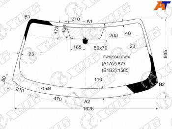 Стекло лобовое Infiniti FX35 02-08  FX45 02-09 XYG FW02394 LFW/X