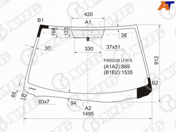 Стекло лобовое Toyota Solara 03-09 XYG FW02438 LFW/X