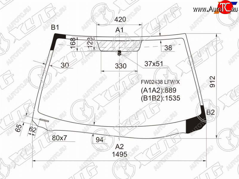 11 549 р. Стекло лобовое Toyota Solara 03-09 XYG FW02438 LFW/X  с доставкой в г. Пермь