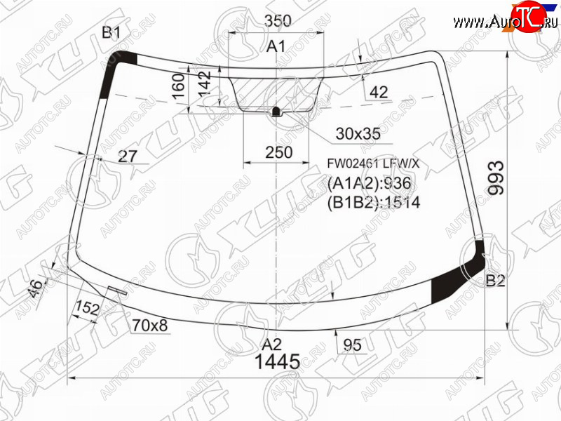 6 399 р. Стекло лобовое Mazda 3 03-06 XYG FW02461 LFW/X  с доставкой в г. Пермь