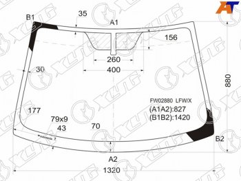 Стекло лобовое Scion xD 07-14  Toyota Ist 07-16  Urban Cruiser 09-14 XYG FW02880 LFW/X