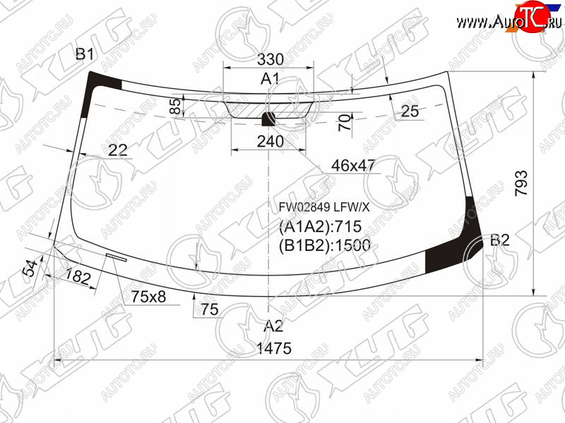 5 999 р. Стекло лобовое Scion xB 07-15  Toyota Corolla Rumion 07-15 XYG FW02849 LFW/X  с доставкой в г. Пермь