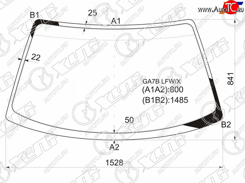 5 249 р. Стекло лобовое Ford Telstar 94-97  Mazda 626 92-97  Cronos 91-95  Efini MS-6 91-94 XYG GA7B LFW/X  с доставкой в г. Пермь