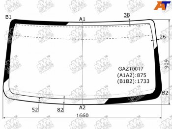Стекло лобовое ГАЗ Баргузин 96-  Валдай 96-  Газель 96-  Соболь 96-                               KMK GAZT0017