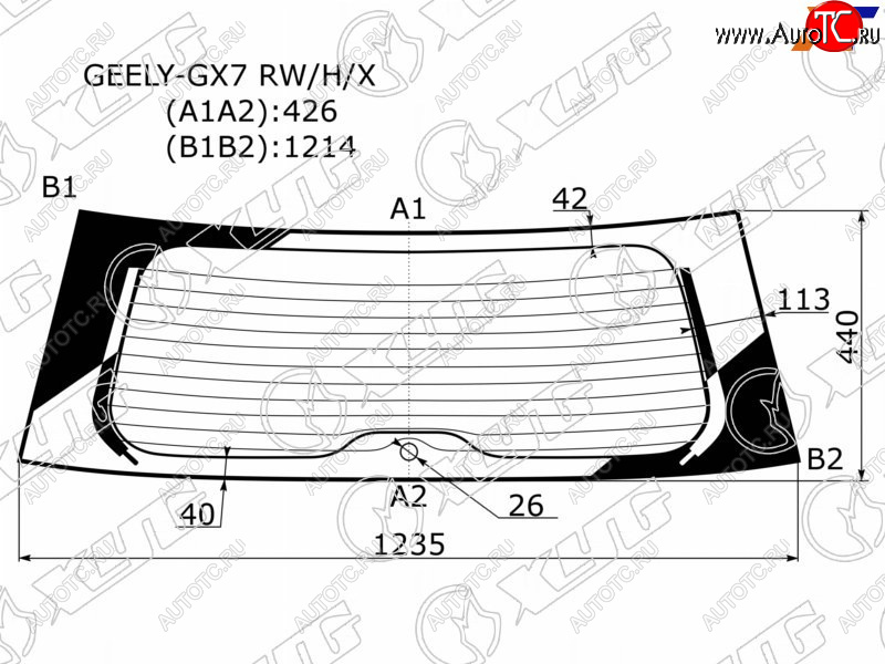 9 549 р. Стекло заднее (Цвет зеленый Обогрев) Geely Emgrand X7 13- XYG GEELY-GX7 RW/H/X  с доставкой в г. Пермь