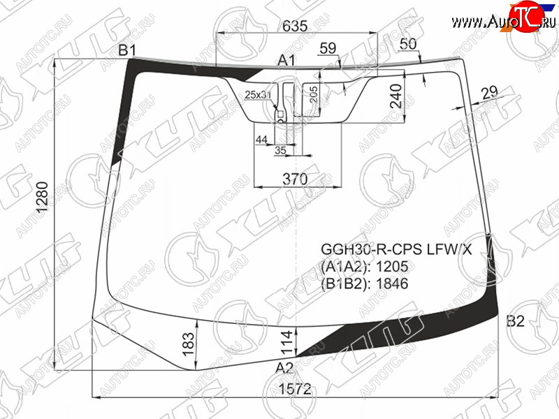 13 799 р. Стекло лобовое (Датчик дождя Молдинг) XYG Toyota Alphard H30 дорестайлинг (2015-2018)  с доставкой в г. Пермь