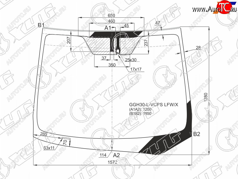 14 999 р. Стекло лобовое (Датчик дождя) Toyota Alphard (H30) 15-23  Vellfire 15- XYG GGH30-L-VCPS LFW/X  с доставкой в г. Пермь