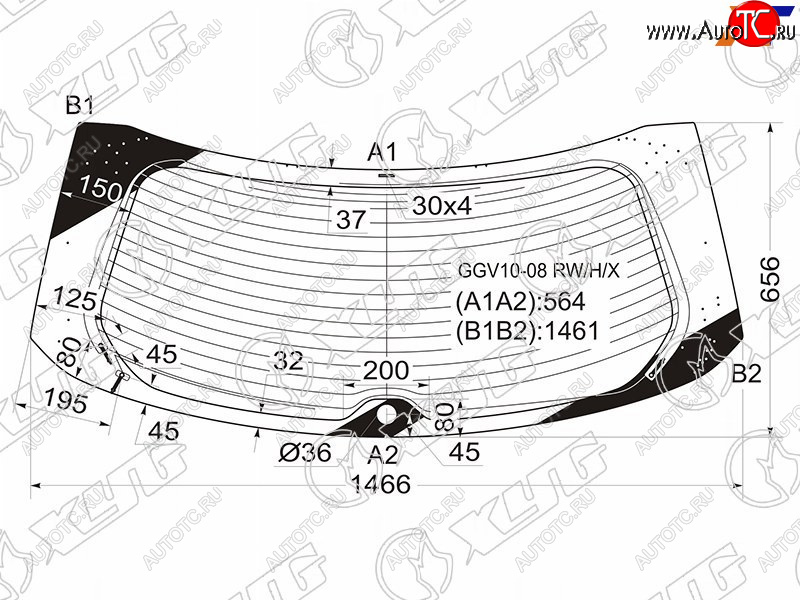 10 399 р. Стекло заднее (Цвет зеленый Обогрев Антенна) Toyota Venza 08-16 XYG GGV10-08 RW/H/X  с доставкой в г. Пермь