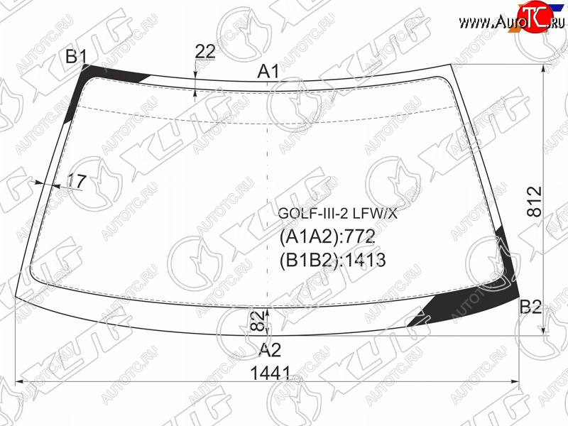 5 999 р. Стекло лобовое Volkswagen Golf 91-99  Jetta 91-98  Vento 92-95 XYG GOLF-III-2 LFW/X  с доставкой в г. Пермь