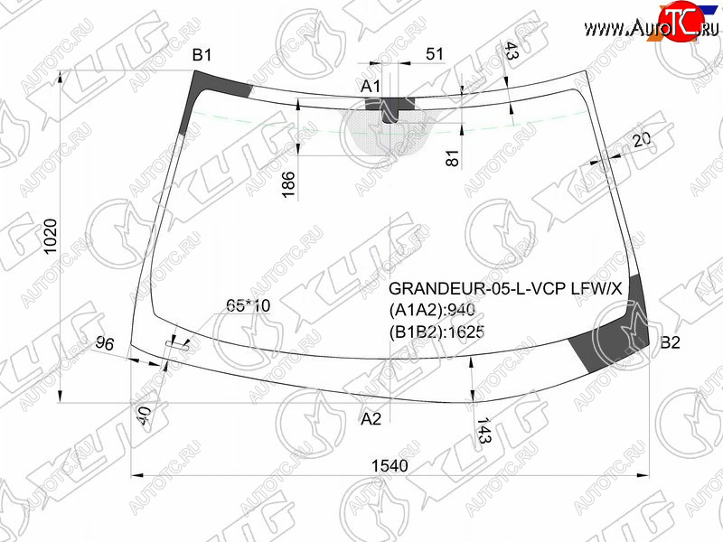 11 299 р. Стекло лобовое Hyundai Azera 05-11  Grandeur 05-11 XYG GRANDEUR-05-L-VCP LFW/X  с доставкой в г. Пермь