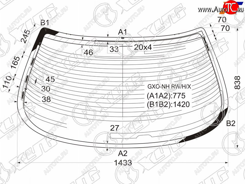 9 299 р. Стекло заднее (Цвет зеленый Обогрев Антенна) Toyota Cresta (X100) 96-01 XYG GXO-NH RW/H/X  с доставкой в г. Пермь