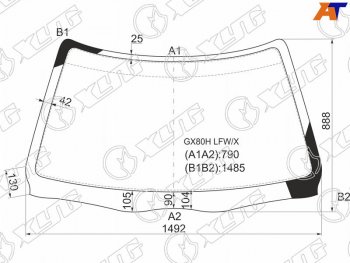 Стекло лобовое Toyota Mark II (X80) 88-96  Chaser (X80) 88-92 XYG GX80H LFW/X
